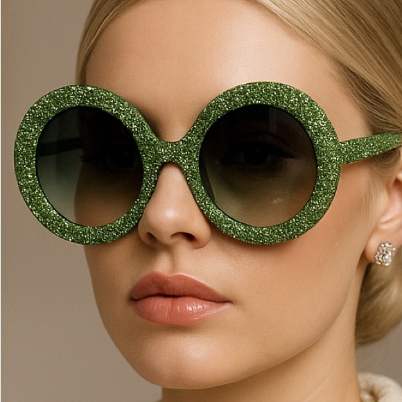 Accessories - Green Glitter Sunglasses